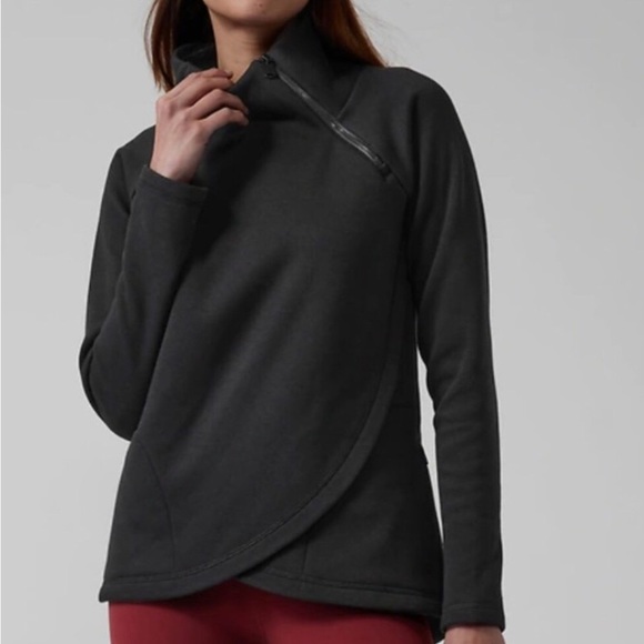 Athleta Tops - Athleta Cozy Karma Asym Pullover Black Size Medium